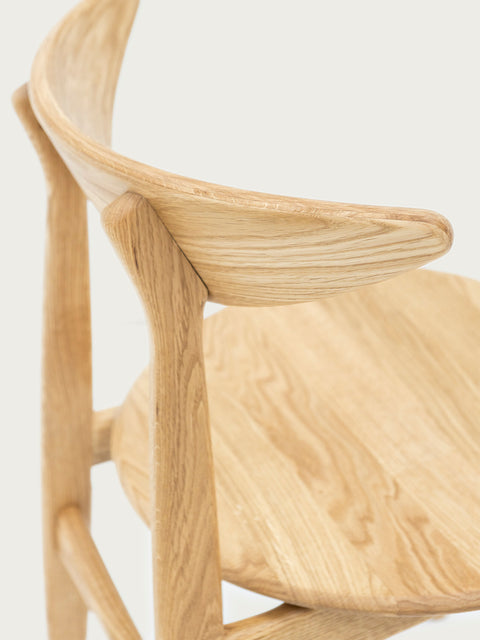 Dining chair from solid oak natural modern hard 75 cm Positano