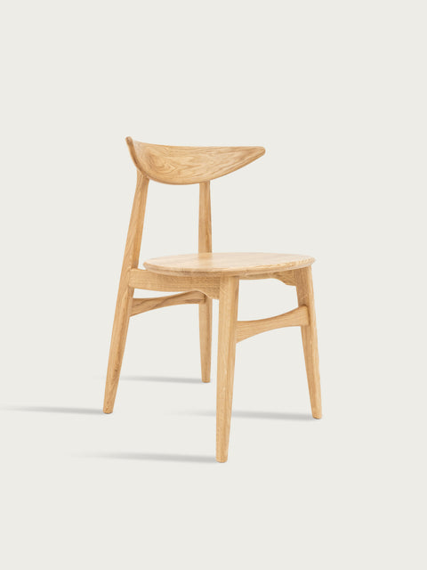 Dining chair from solid oak natural modern hard 75 cm Positano