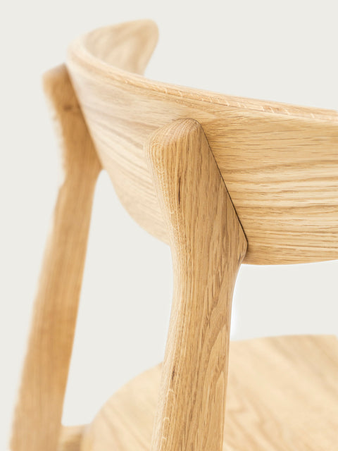 Dining chair from solid oak natural modern hard 75 cm Positano