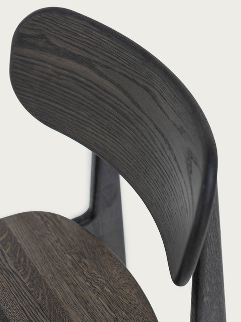 Chair of solid european oak 80 cm hard seat black Paolo