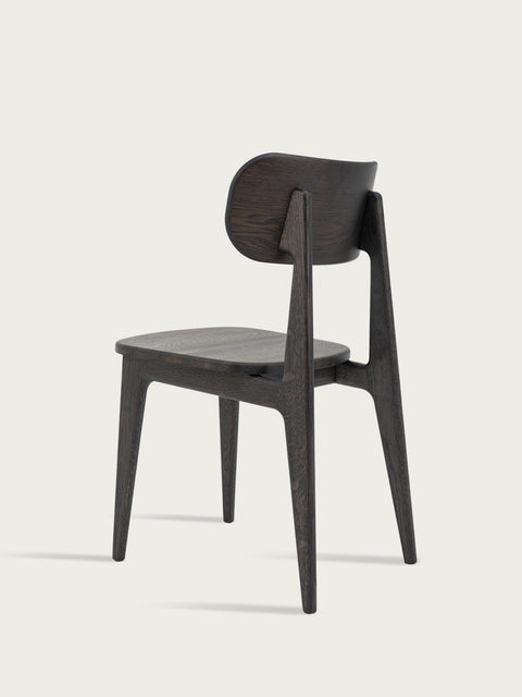 Chair of solid european oak 80 cm hard seat black Paolo