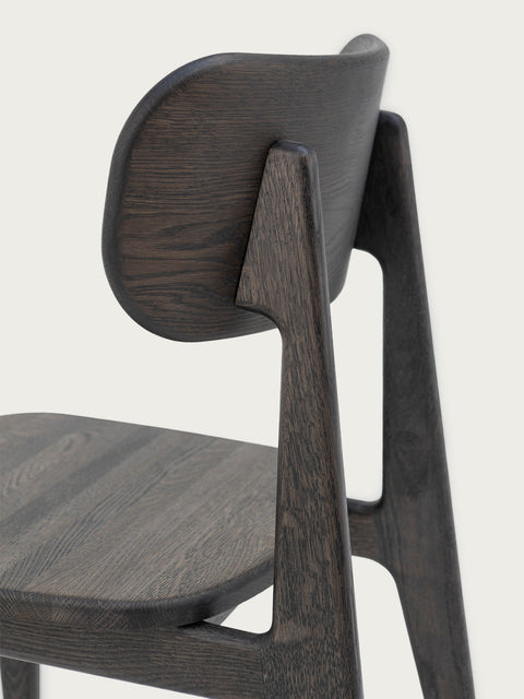 Chair of solid european oak 80 cm hard seat black Paolo