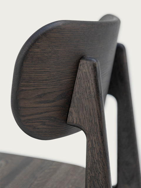 Chair of solid european oak 80 cm hard seat black Paolo