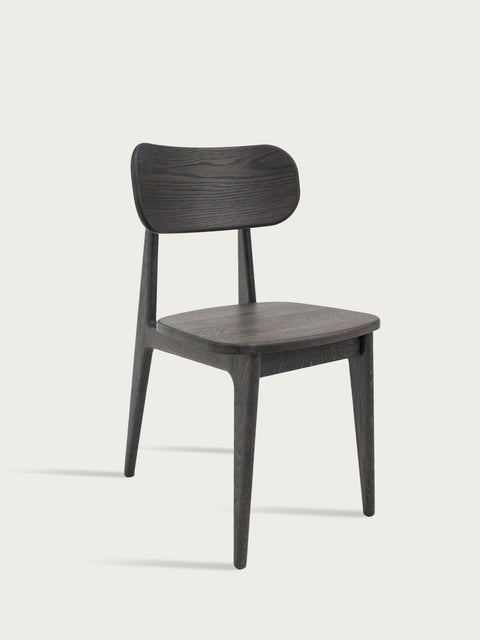 Chair of solid european oak 80 cm hard seat black Paolo