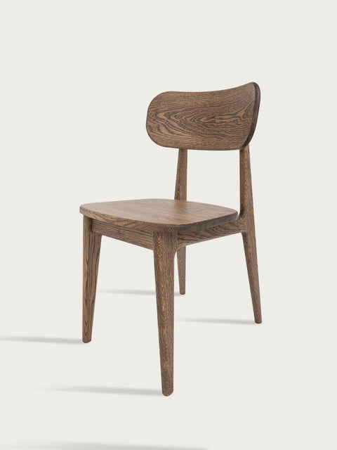 Dining chair of solid oak smoked 80 cm Paolo