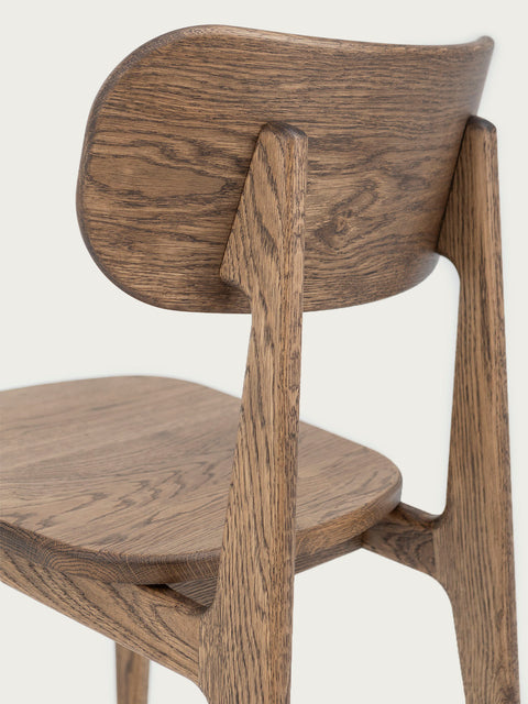 Dining chair of solid oak smoked 80 cm Paolo