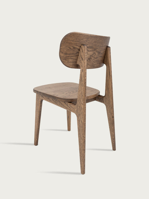 Dining chair of solid oak smoked 80 cm Paolo