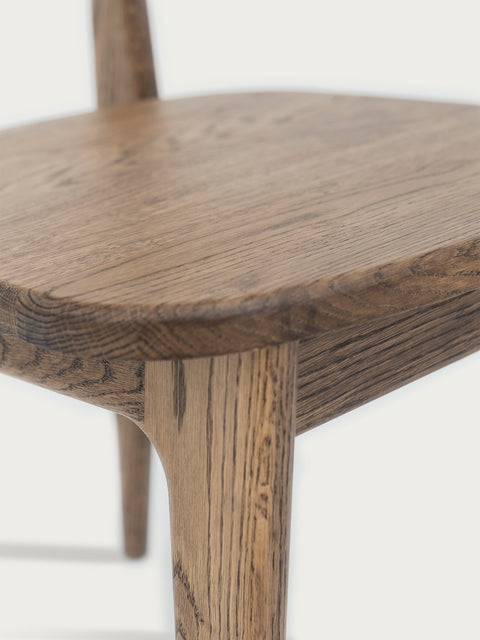 Dining chair of solid oak smoked 80 cm Paolo