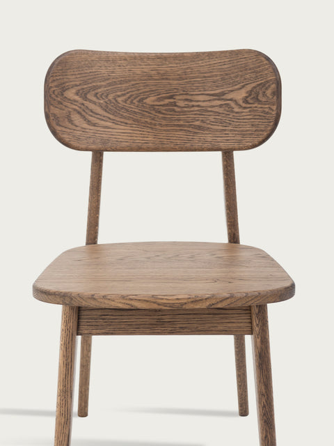 Dining chair of solid oak smoked 80 cm Paolo