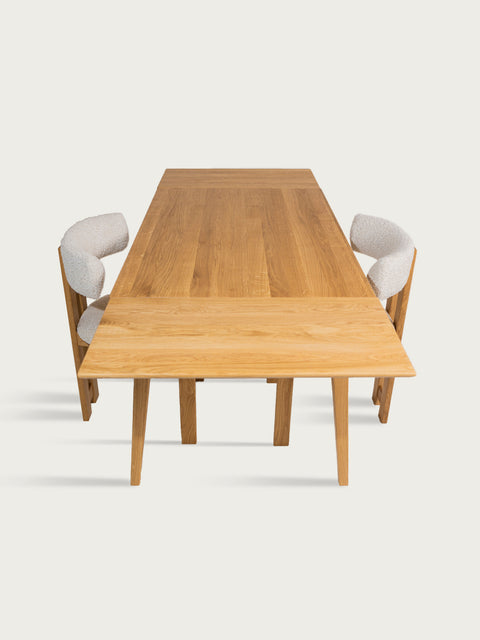 Dining extendable table solid oak modern natural Austin