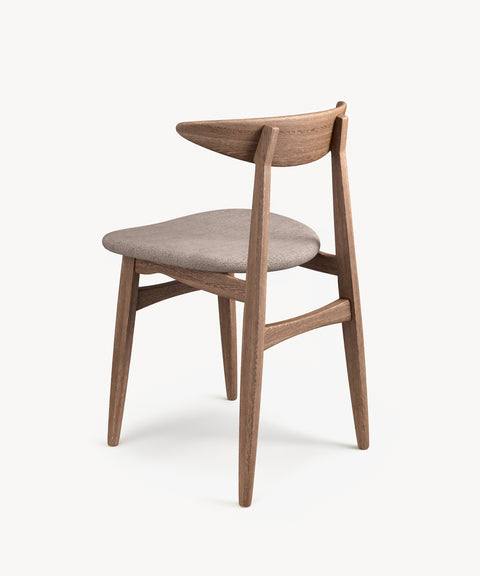 Dining chair from solid oak brown soft 75 cm Positano