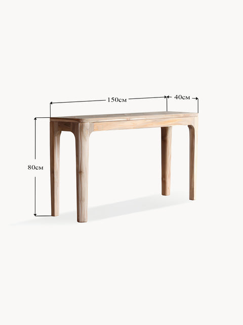 Consolle in teak riciclato moderno naturale 150x40x80 cm Ivy