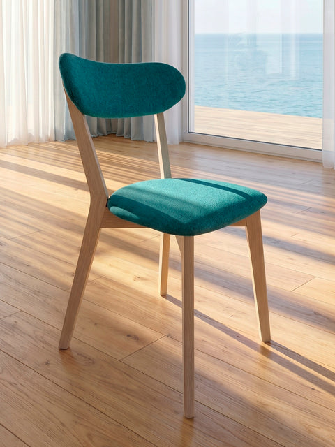 Solid oak wood chair nordic turcquoise Libero