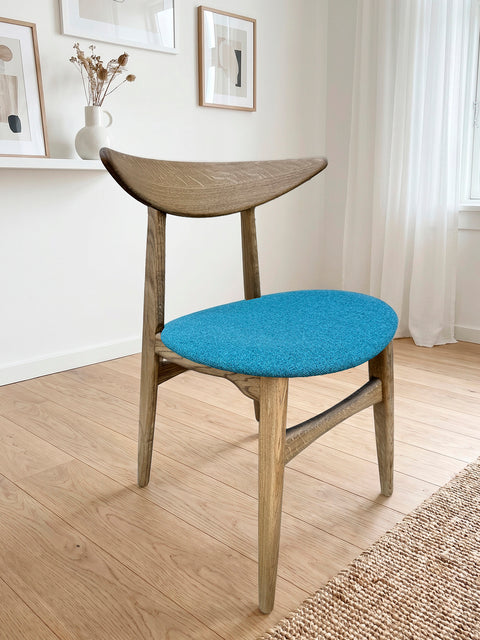 Solid oak wood chair wild oak turcquoise Positano