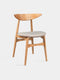 Dining chair from solid oak natural soft 75 cm Positano