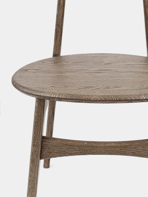 Dining chair from solid oak smoked modern hard 75 cm Positano