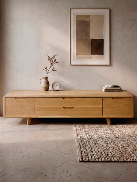 Mobile porta TV in legno massello di rovere naturale 180 Portofino 