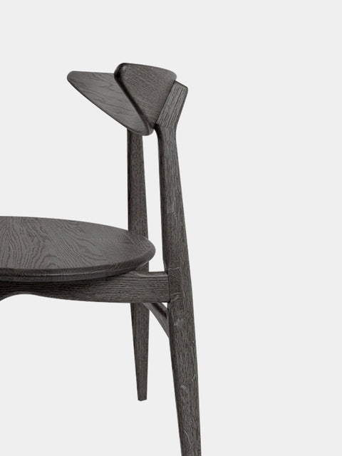 Dining chair from solid oak black modern hard 75 cm Positano