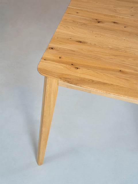 Extendable dining table of solid oak modern natural Vega