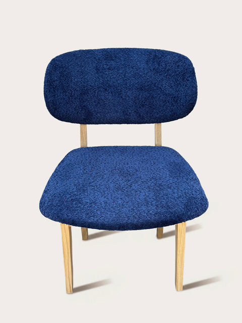 Dining chair of solid wood oak natural midnight blue Volterra