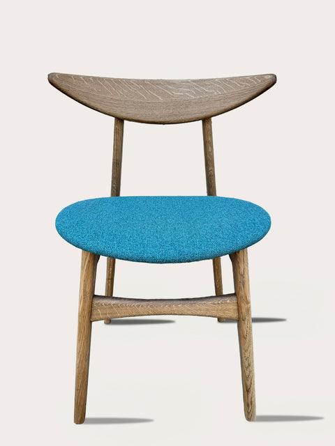 Solid oak wood chair wild oak turcquoise Positano