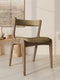 Chair of solid oak 76 cm smoked modern soft Atrani