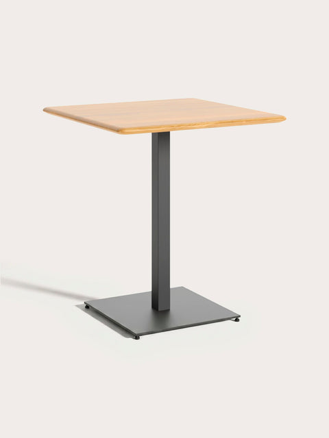 Solid oak wood table with metal leg 90x90 cm Bari