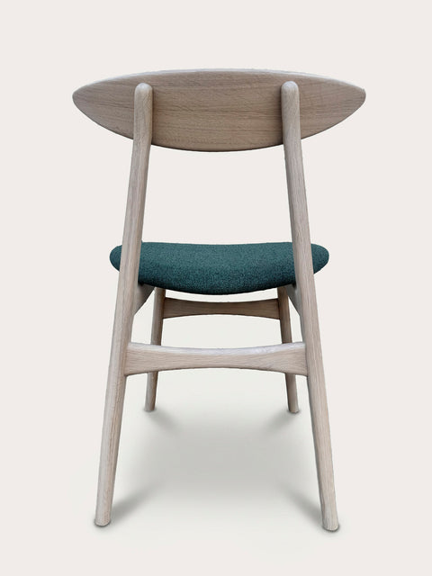 Sedia da pranzo in rovere massello nordico verde scuro Positano