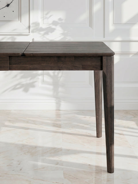 Tavolo da pranzo allungabile in legno massello di rovere nero 160-215 cm Luca