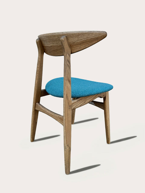 Solid oak wood chair wild oak turcquoise Positano