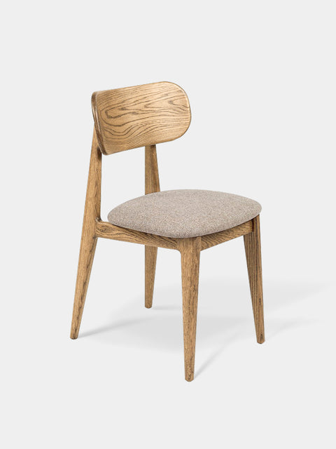 Dining chair of solid oak wood 80 cm natural soft Paolo