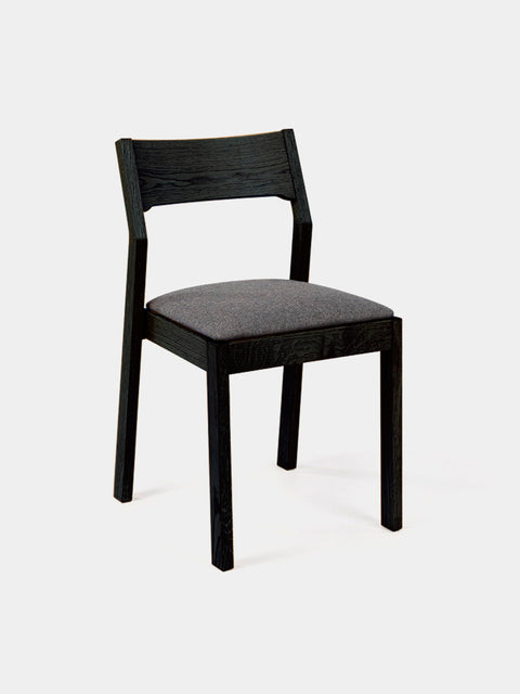 Dining chair 79 cm of solid oak wood black modern soft seat Vinci