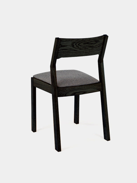 Dining chair 79 cm of solid oak wood black modern soft seat Vinci