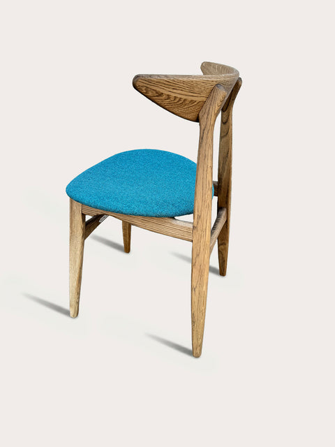 Solid oak wood chair wild oak turcquoise Positano