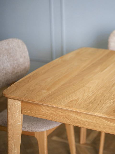 Solid oak extendable dining transformer table natural Atlante