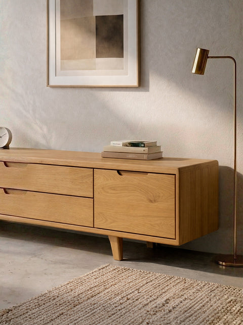 Mobile porta TV in legno massello di rovere naturale 180 Portofino 