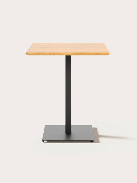 Solid oak wood table with metal leg 90x90 cm Bari