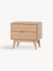 Nightstand 2 drawers from solid oak natural modern 55x38x51 cm Hense