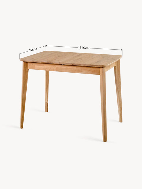 Folding dining table of solid oak modern natural Vega