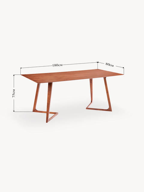 Dining table 180 cm 6-8 people solid teak natural contemporary Elian