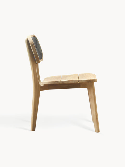 Chair outdoor from recycled teak rustic natural 40x60x80 cm Tokio