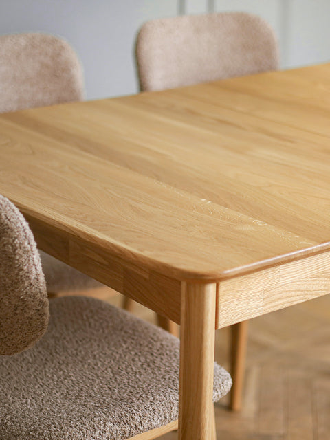 Solid oak extendable dining transformer table natural Atlante