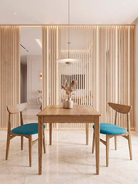 Solid oak wood chair wild oak turcquoise Positano