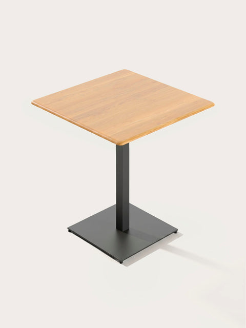 Solid oak wood table with metal leg 90x90 cm Bari