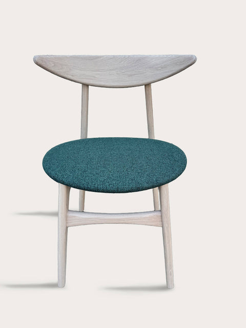 Sedia da pranzo in rovere massello nordico verde scuro Positano