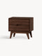 Nightstand 2 drawers from solid oak brown modern 55x38x51 cm Hense