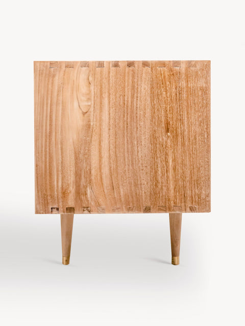 TV cabinet 2 door 1 drawer from solid teak natural 183x46x60 cm Cabo