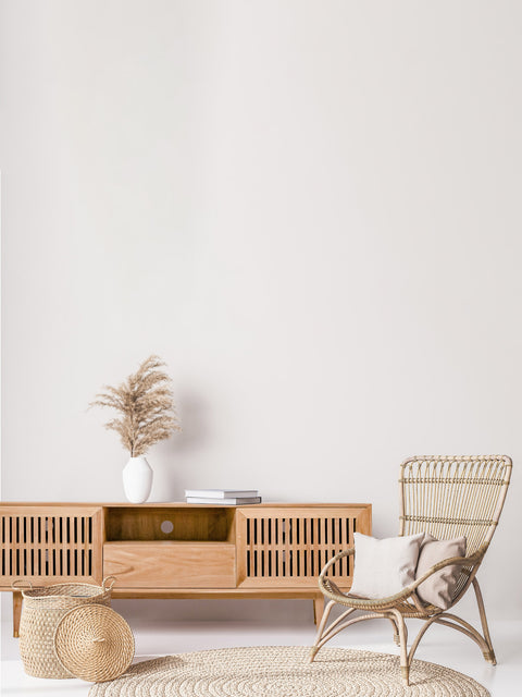 TV cabinet 2 door 1 drawer from solid teak natural 183x46x60 cm Cabo