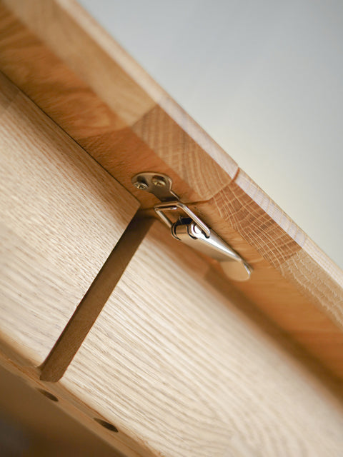 Solid oak extendable dining transformer table natural Atlante