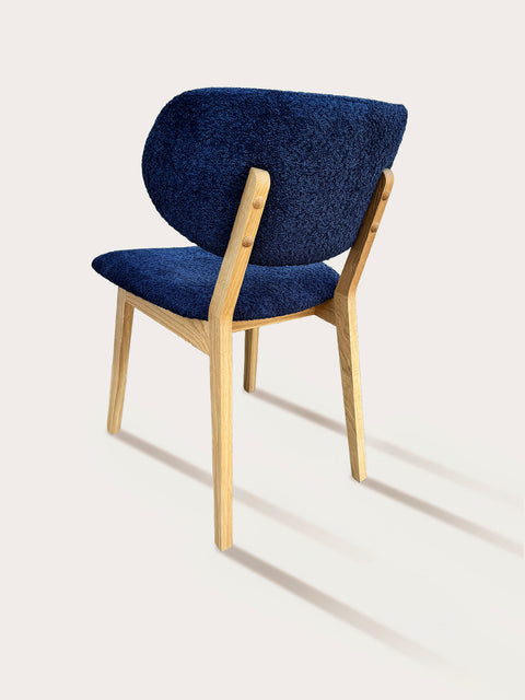Dining chair of solid wood oak natural midnight blue Volterra